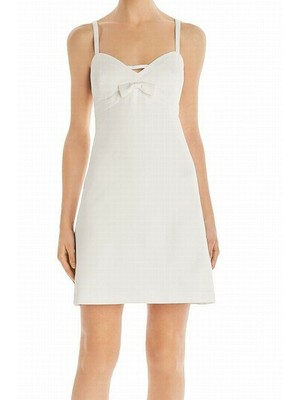 

BETSEY JOHNSON Женское белое короткое платье на тонких бретельках + расклешенное вечернее платье, Белый