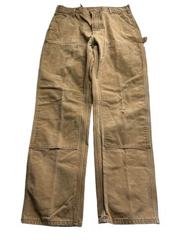 vtg Carhartt Double Knee Canvas Pants USA Made B01 BRN
