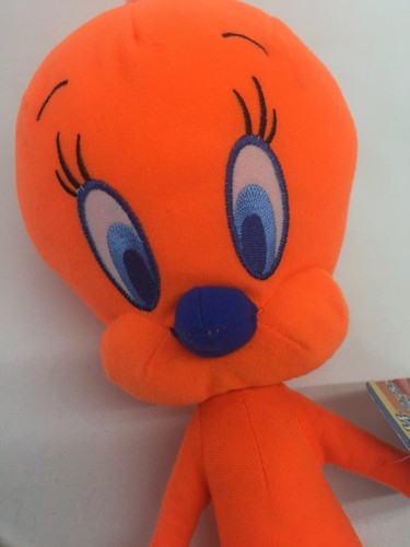 NWT Looney Tunes Fluorescent Orange Tweety Bird 14 Inch Plush Stuffed Animal