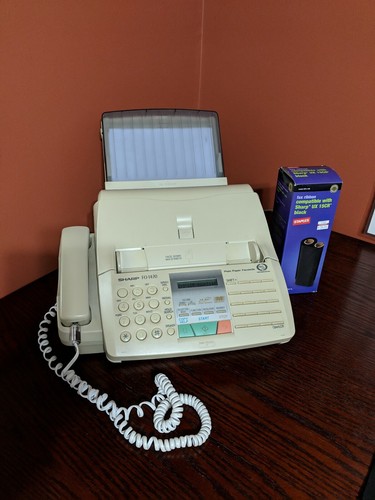 Sharp FO-1470 Home/Office Plain Paper Facsimile Fax Machine with Spare Ribbon