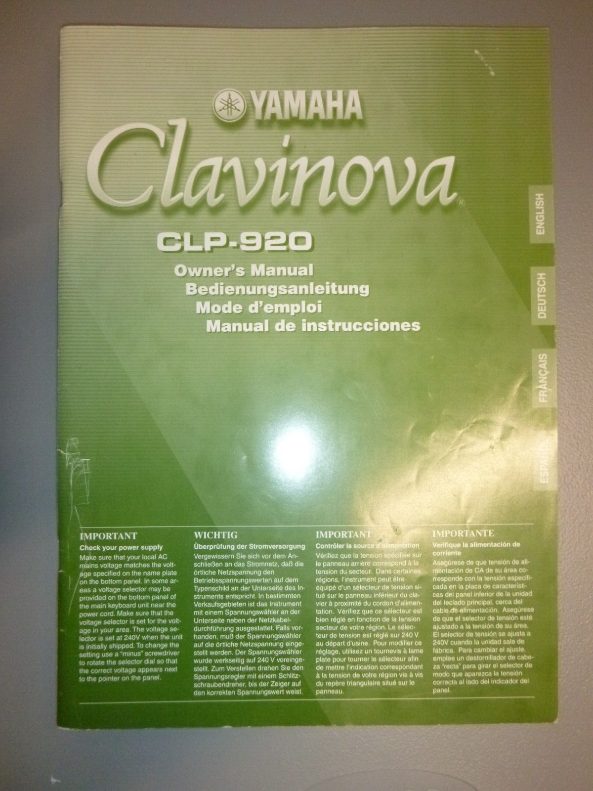 Owner's Manual Model Clp-920
