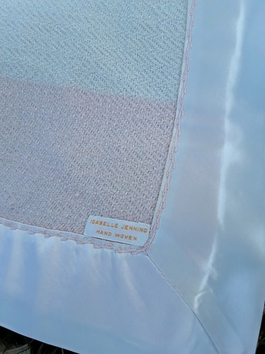 Handwoven Baby Blanket Early 1900s Idabelle Jenning floral sweet