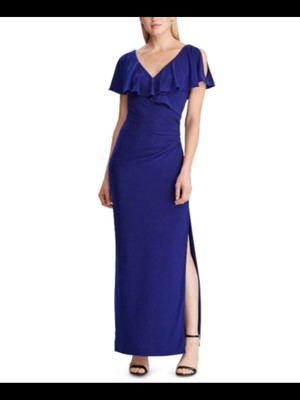 

RALPH LAUREN Женское темно-синее однотонное вечернее платье в полный рост Размер, Navy
