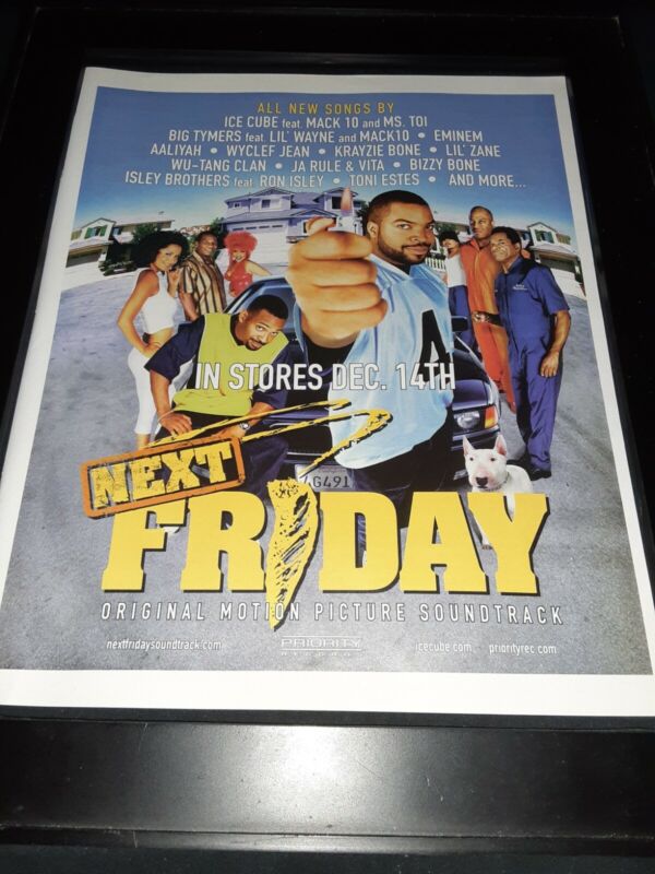 Ice Cube Next Friday Rare Original Promo Poster Ad Framed!