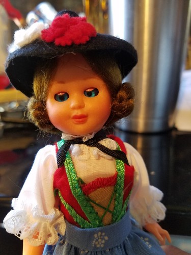 Vintage Hard Plastic Austria  Girl Doll w/ sleepy eyes 7