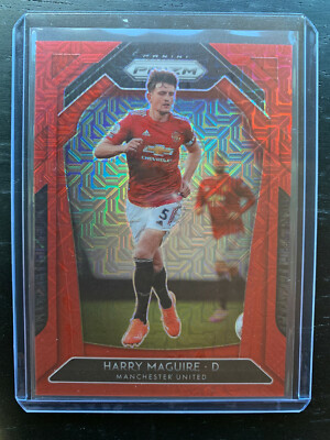 2020-21 Panini Prizm Premier League Harry Maguire Red Mojo /135 + UEFA Euro 2020