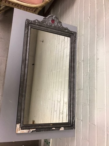 wall mirror / 昭和レトロ Antique Mirror, Vintage Handmade Silver Mirror, Old Mirror