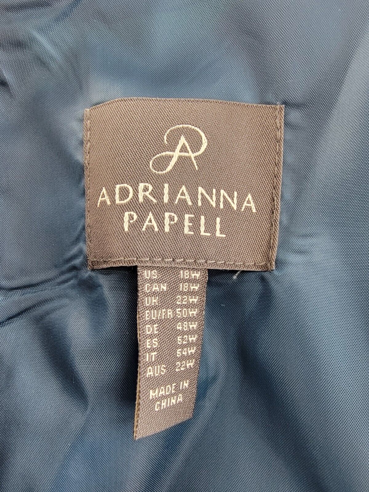 Adrianna Papell Plus Mikado High Low Fit & Flare Dress Womens 18W Multi Back Zip - Picture 8 of 16