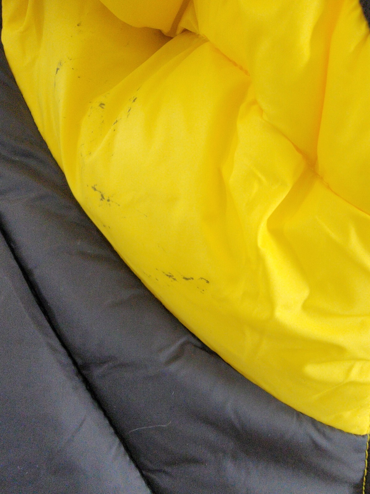 Club Room Chevron Quilted Hooded Puffer Jacket Men's L Yellow Zip Closure L/S~ - Picture 12 of 20