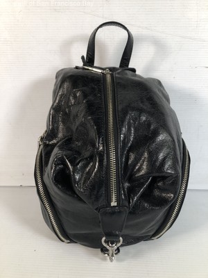 Rebecca Minkoff Julian Backpack Black Zip Pockets Leather Adjustable Straps M