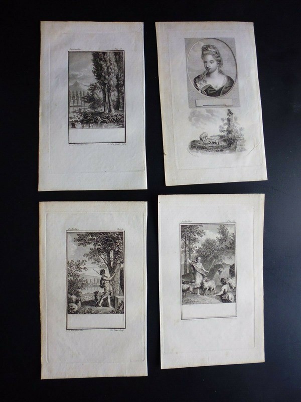 Gravure:Lot De 4 Petites Gravures Religieuses Du 18Â° De Clementpierre Marillier