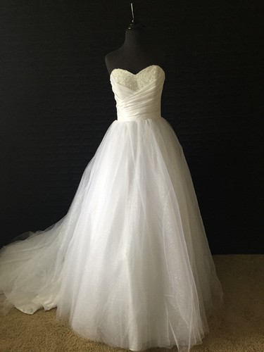 Alfred Angelo Champagne Embellished Strapless Wedding Gown Size 14 $1599 |  eBay