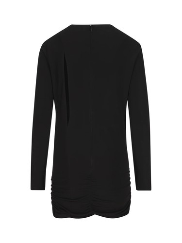 Pre-owned Versace Nwt$2,575  Runway 2023 Slashed Cut Out Black Mini Dress It 44/us 8