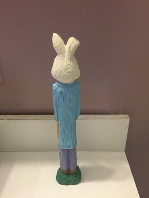 (2)Easter  Bunny Rabbit Figurines Indoor Home Decor pencil bunny mom & Dad