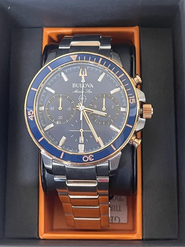 Pre-owned Bulova 98b301 Marine Star Chronograph 45mm