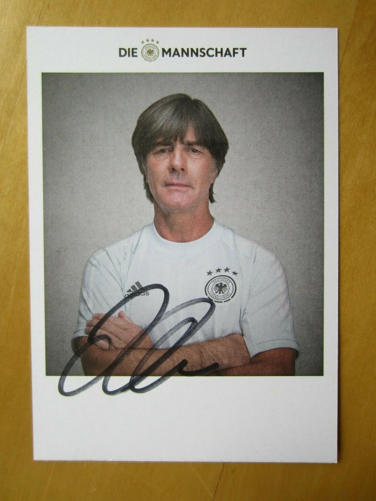 Joachim Jogi Löw Trainer signierte Autogrammkarte 2020 DFB Bundestrainer WM 2014