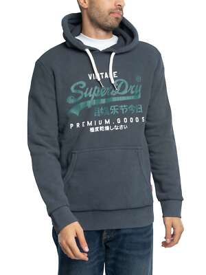 Толстовка-пуловер с винтажным логотипом Superdry Mens Duo, черный