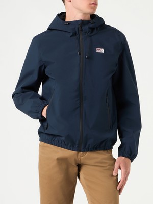 Pre-owned Mc2 Saint Barth Man Hooded Lightweight Navy Blue Windbreaker