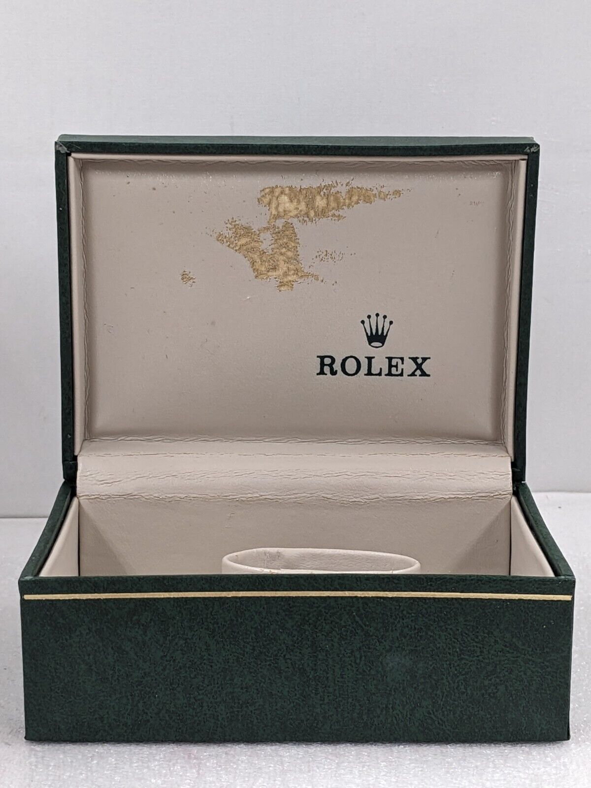 VINTAGE GENUINE ROLEX watch box case wood leather green VINTAGE GENUINE ROLEX watch box case wood leather green