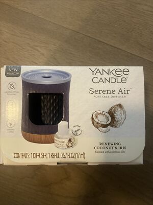 Yankee Candle Serene Air Portable Diffuser & Refill Renewing Coconut & Iris