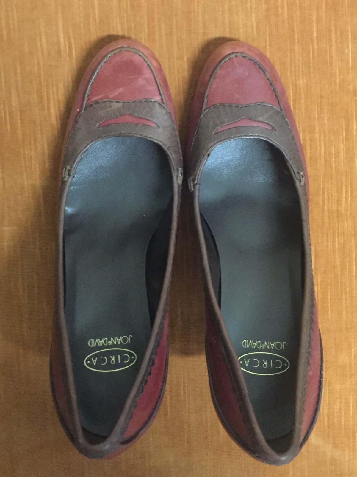 Vintage 70s 6.5 M Handmade Joan & David Pumps Shoes Heels Two Tone Brown Oxfords