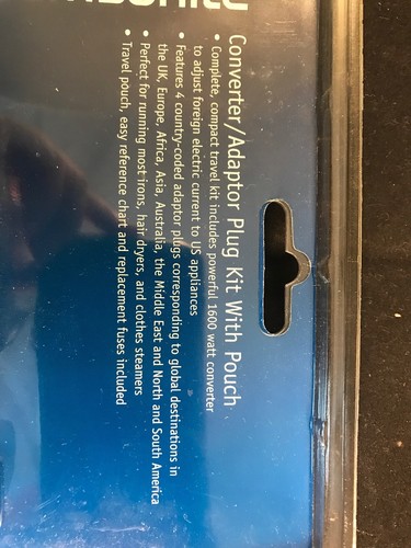 Samsonite 1600W Converter/Adaptor Plug Kit With Pouch 220V/240V World Travel 5.4