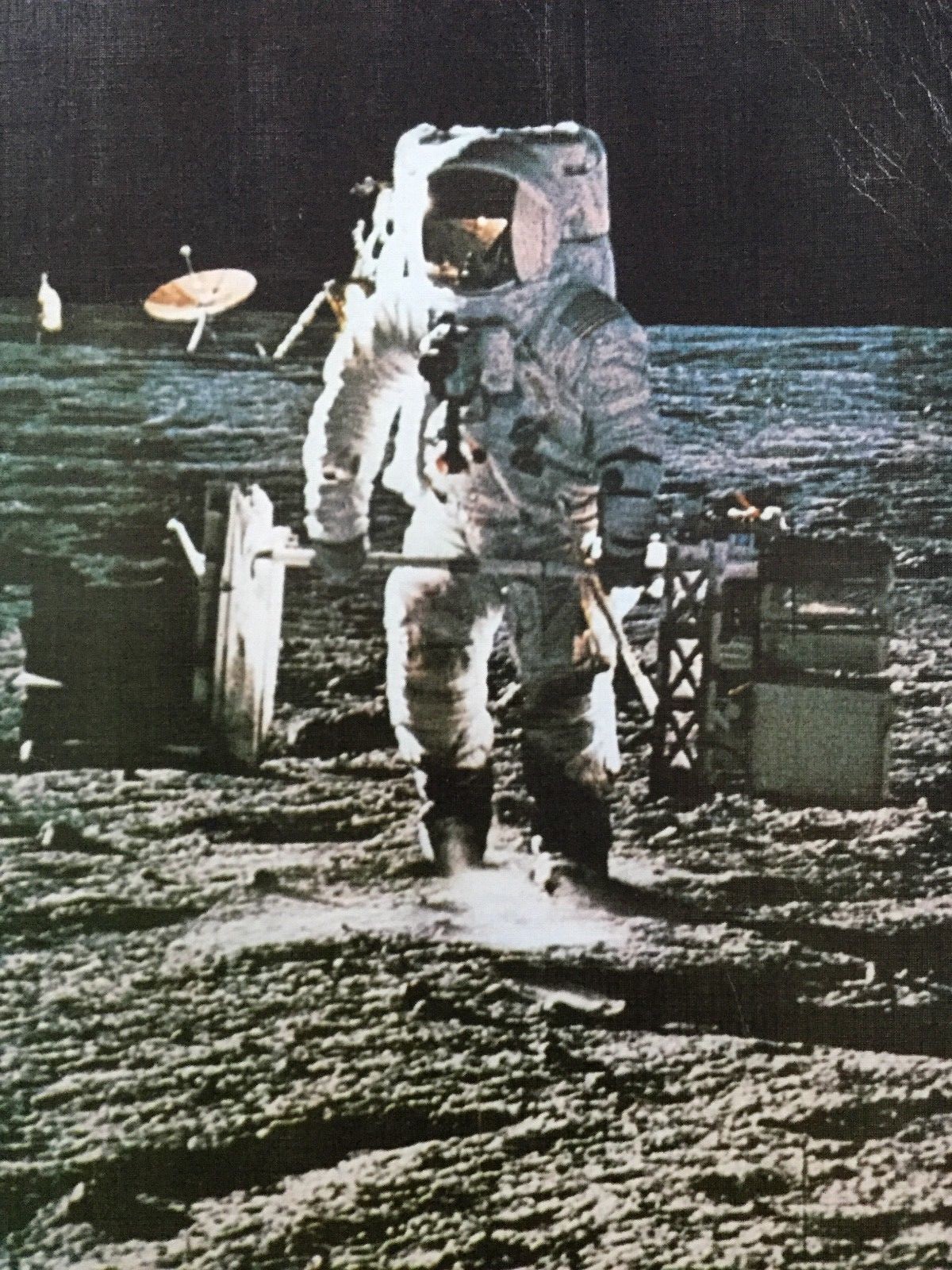 Lot 4 Vint NASA Astronaut Photos Apollo Mission Lunar Landing - Linen Card Stock