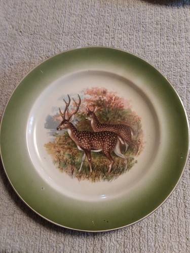 Vintage R K Beck Buffalo Pottery Deer Set