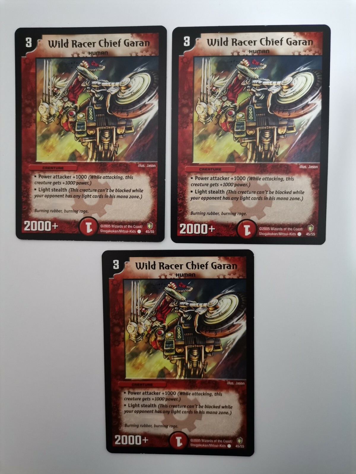 Duel Masters DM07 45/55 3X Wild Racer Chief Garan PLAYSET Duel Masters DM07 45/55 3X Wild Racer Chief Garan PLAYSET