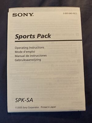 MANUAL ONLY for SONY SPK-SA Sports Pack (Cyber Shot DHC-S90, ST80, S80, or S60)