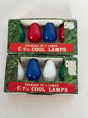 C - 7 1/2 Cool Lamp Indoor Christmas AIM Vintage Taiwan 2 oxes - 8 total