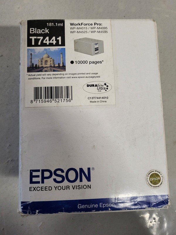 Tintenpatrone T7441 Schwarz Neu Ovp Original Wp-M4015 Mhd: 04.2018 Rg Mwst.
