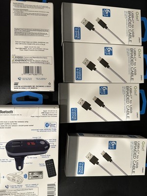 GOXT Bundle Dual Charger Transmitter Bluetooth  Usb -C Cables . New!!