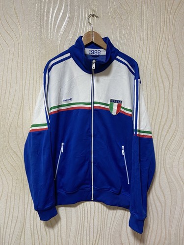 ITALY RETRO FOOTBAL SOCCER TRACK JACKET ADIDAS P04027 sz XL