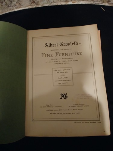 Albert Grosfeld Co. New York Fine FURNITURE orig 1931 Catalog