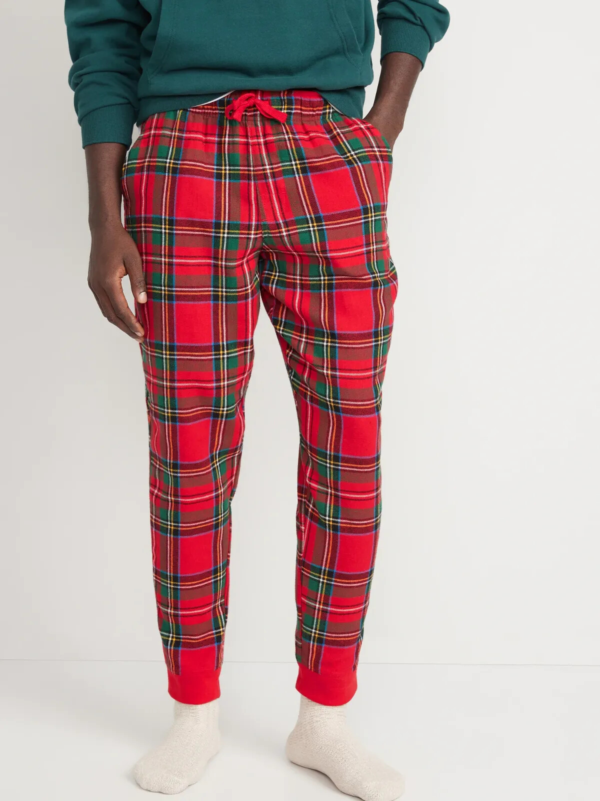 NWT Old Navy Red Green Tartan Фланелевые пижамные штаны для сна Мужские M XL XXL