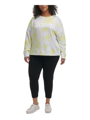 

CALVIN KLEIN PERFORMANCE Женский желтый пуловер свободного кроя свитшот плюс