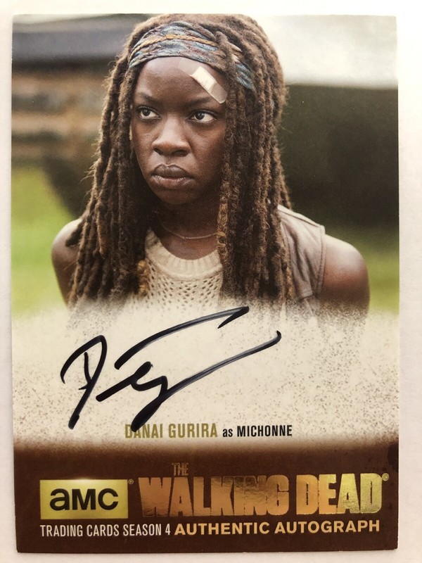 Walking Dead Season 4 PART 2 - GOLD Danai Gurira - Michonne AUTOGRAPH DG3