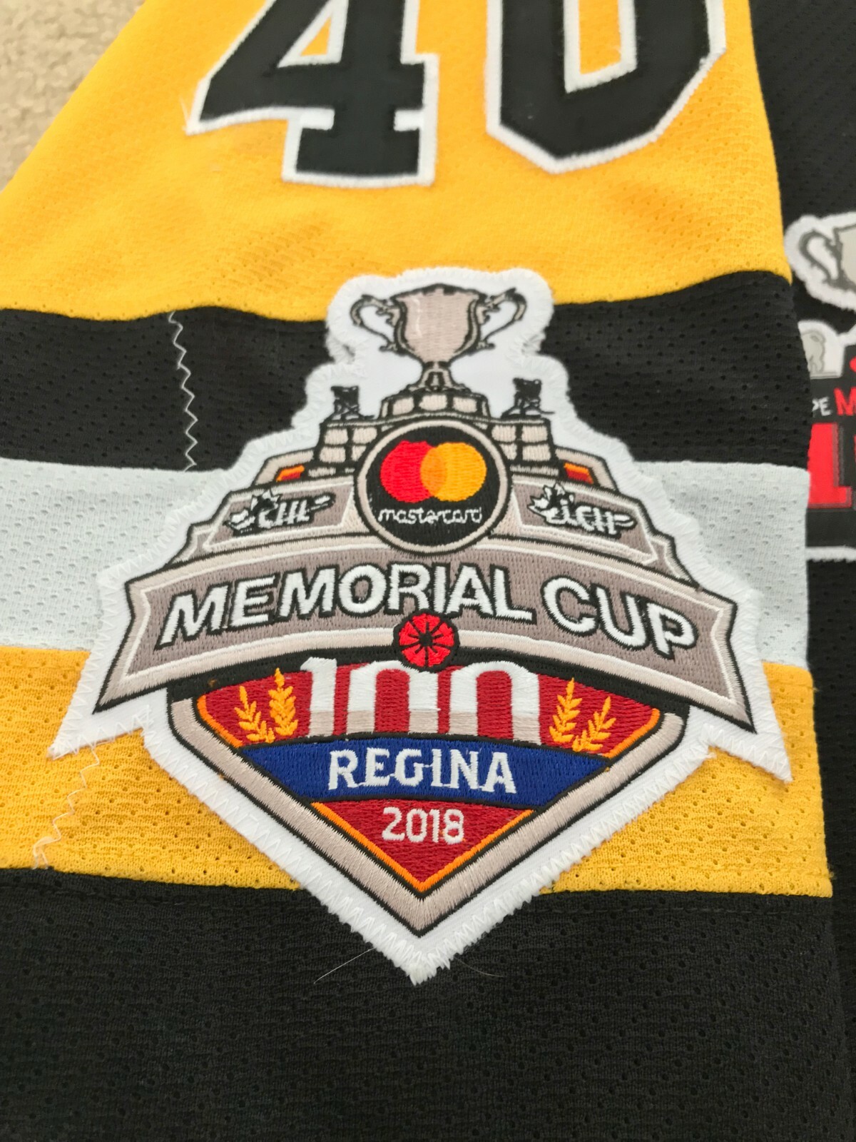 17/18 Hamilton Bulldogs Game Used Worn Memorial Cup OHL Championship Jersey