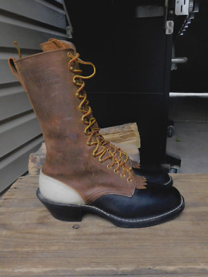 DREW'S 12'' Buckaroo Packer Logger Boots New Sz 10 D retail $599 White