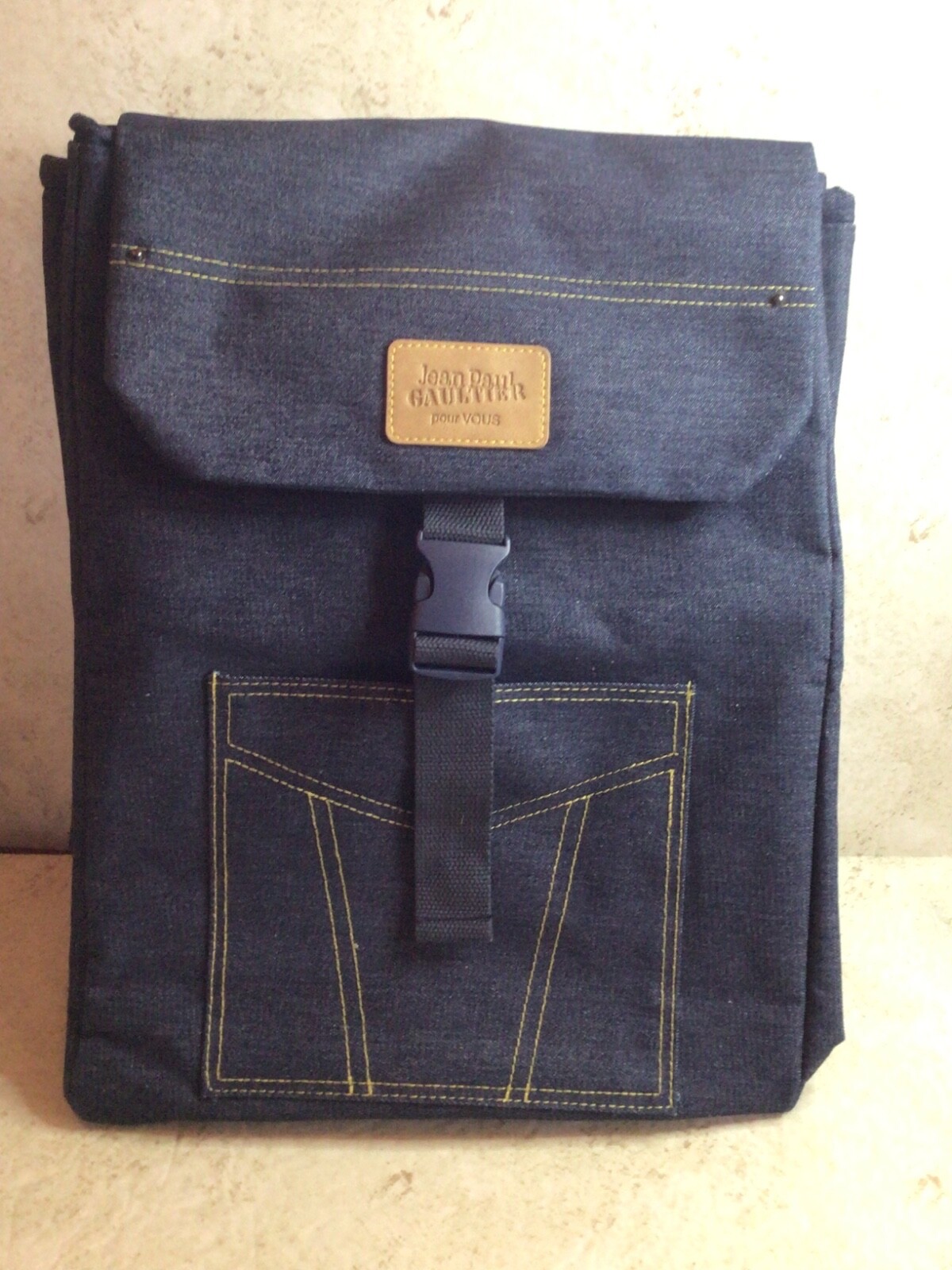 JEAN PAUL GAULTIER Weekend Bag Navy Blue Denim Backpack NWOT