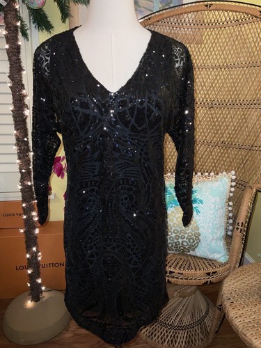 Pre-owned Lilly Pulitzer Leclair Dress Onyx Sequin Sea Swirl Mesh Size M,l,xl ❤️‍? In Black