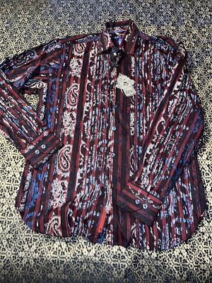 New Visconti Black Long Sleeve Shirt Mens Size S