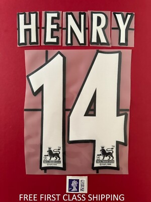 HENRY #14 1997-2005 Player Size Premier League White Nameset UK STOCK Arsenal