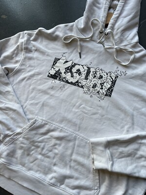 KSUBI Ashes Hoodie Anime style high fashion Japanese denim XL/XXL white