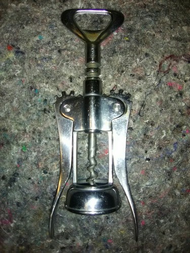 Vtg Corkscrew Wine Bottle Opener Made In Italy