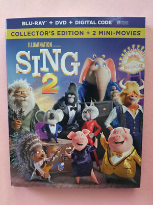 NEW - Sing 2 (Blu-Ray + DVD + Digital) + 2 Mini Movies! 2021 - Free ShipN!