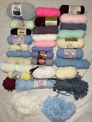 25+ Skeins Of Misc Yarn Lot (Baby And Blanket)