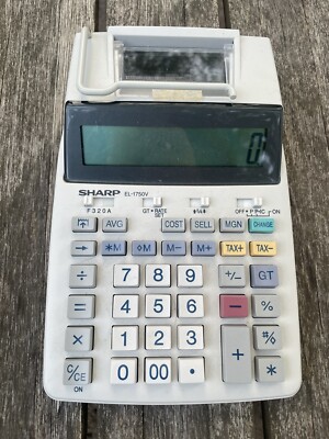 Sharp EL-1750V Two-Color Printing Calculator 2 Lines/Sec 3'' Tax & Accounting