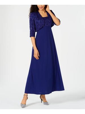 

Женское синее болеро R-M RICHARDS с рукавом 3/4 и открытым спереди, Синий, 3606